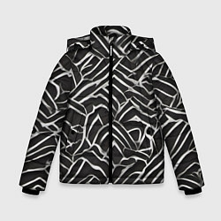 Куртка зимняя для мальчика Абстракция черное серебро, цвет: 3D-черный