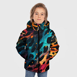 Куртка зимняя для мальчика Разноцветный леопардовый паттерн, цвет: 3D-черный — фото 2