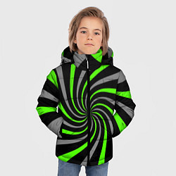 Куртка зимняя для мальчика Чёрные щупальца и лаймовые жгуты, цвет: 3D-черный — фото 2