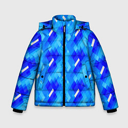 Куртка зимняя для мальчика Синее пиксельное полотно, цвет: 3D-черный