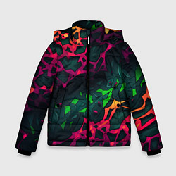 Куртка зимняя для мальчика Яркая абстракция в стиле камуфляжа, цвет: 3D-черный