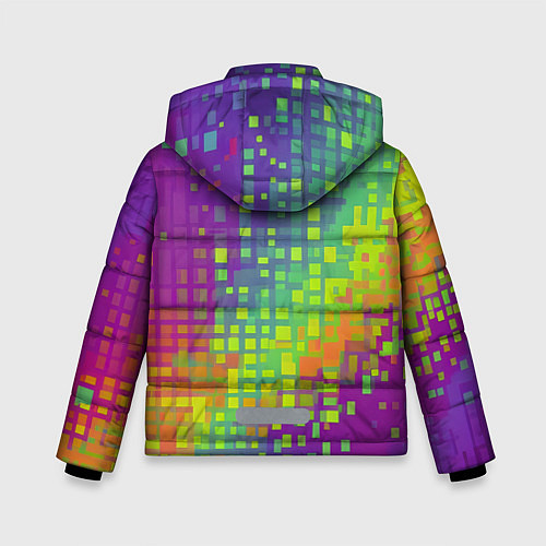 Зимняя куртка для мальчика Разноцветные пиксели / 3D-Красный – фото 2