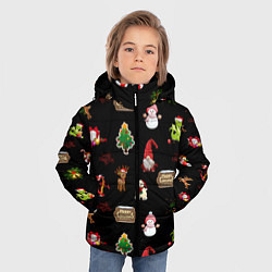 Куртка зимняя для мальчика Много новогодних игрушек, цвет: 3D-черный — фото 2