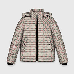 Куртка зимняя для мальчика В клетку стиль 60-х, цвет: 3D-светло-серый