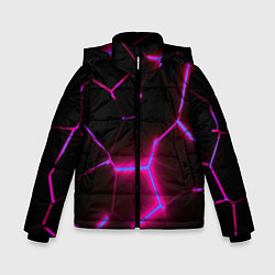 Куртка зимняя для мальчика Неоновые плиты, цвет: 3D-красный