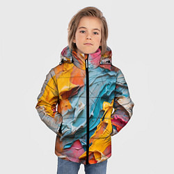 Куртка зимняя для мальчика Абстрактная живопись акрилом, цвет: 3D-черный — фото 2