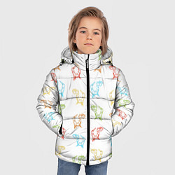 Куртка зимняя для мальчика Паттерн цветные драконы, цвет: 3D-черный — фото 2