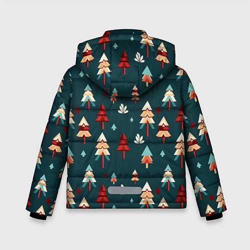 Зимняя куртка для мальчика Треугольные ёлки / 3D-Красный – фото 2
