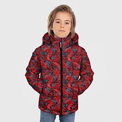 Куртка зимняя для мальчика Красные драконы паттерн, цвет: 3D-черный — фото 2