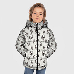Куртка зимняя для мальчика Мультяшные черепки абстрактный паттерн, цвет: 3D-черный — фото 2
