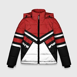 Куртка зимняя для мальчика Советский спорт с полосами, цвет: 3D-красный