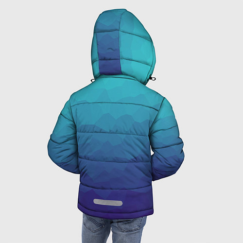 Зимняя куртка для мальчика Графический эффект на бирюзово-синего градиенте / 3D-Светло-серый – фото 4