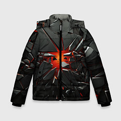 Куртка зимняя для мальчика Взрыв и черные камни, цвет: 3D-черный