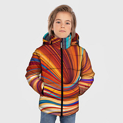 Куртка зимняя для мальчика Цветные волны - нейросеть, цвет: 3D-светло-серый — фото 2