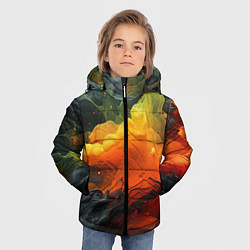 Куртка зимняя для мальчика Взрыв оранжевой краски, цвет: 3D-красный — фото 2