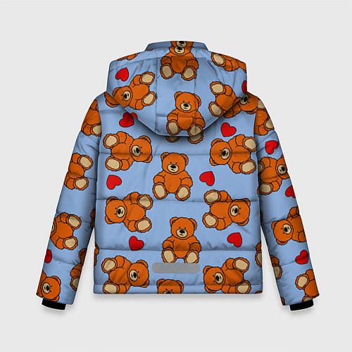 Зимняя куртка для мальчика Игрушки мишки и сердца / 3D-Красный – фото 2