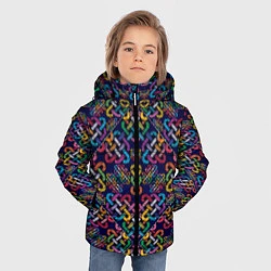 Куртка зимняя для мальчика Вышитый узор, цвет: 3D-светло-серый — фото 2