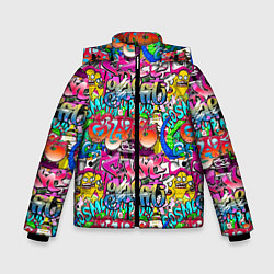 Куртка зимняя для мальчика Graffiti funny, цвет: 3D-светло-серый