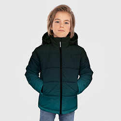 Куртка зимняя для мальчика Чёрно голубой бирюзовый градиент, цвет: 3D-черный — фото 2