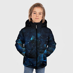 Куртка зимняя для мальчика Синие мелкие частицы калейдоскоп, цвет: 3D-красный — фото 2