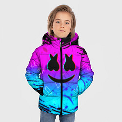 Куртка зимняя для мальчика Маршмэллоу x бтс неоновый стиль, цвет: 3D-светло-серый — фото 2