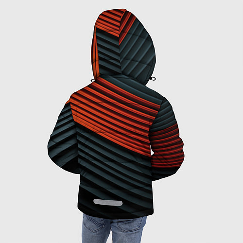 Зимняя куртка для мальчика Рифленая абстракция / 3D-Светло-серый – фото 4