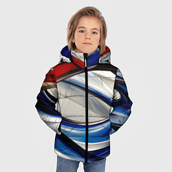 Куртка зимняя для мальчика Изогнутая абстракция, цвет: 3D-красный — фото 2