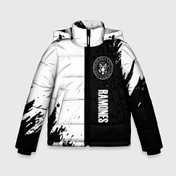 Куртка зимняя для мальчика Ramones краски абстракция, цвет: 3D-черный