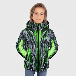 Куртка зимняя для мальчика Железо и зелёные полосы, цвет: 3D-красный — фото 2