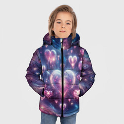 Куртка зимняя для мальчика Космические сердца - звезды, цвет: 3D-черный — фото 2
