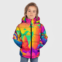 Куртка зимняя для мальчика Яркие краски перетекают в радугу, цвет: 3D-светло-серый — фото 2
