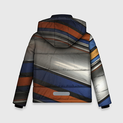 Зимняя куртка для мальчика Разноцветные прямые полосы / 3D-Красный – фото 2