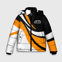 Куртка зимняя для мальчика КТМ - оранжевые вставки, цвет: 3D-светло-серый