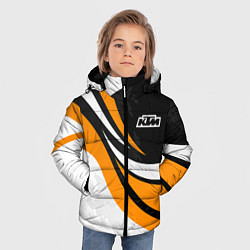 Куртка зимняя для мальчика КТМ - оранжевые вставки, цвет: 3D-светло-серый — фото 2