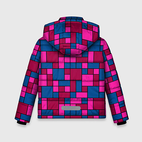 Зимняя куртка для мальчика Геометрические цветные фигуры / 3D-Красный – фото 2
