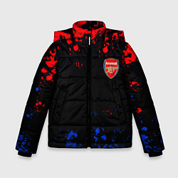 Куртка зимняя для мальчика Арсенал Лондон краски, цвет: 3D-светло-серый