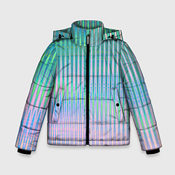 Зимняя куртка для мальчика Голографический эффект светлых тонов полос