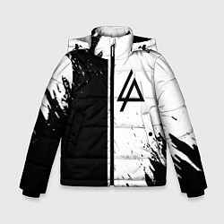 Куртка зимняя для мальчика Linkin park краски чёрнобелый, цвет: 3D-красный