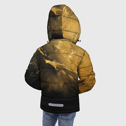 Зимняя куртка для мальчика Золотое напыление на черном / 3D-Светло-серый – фото 4