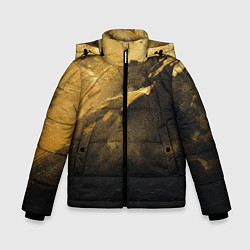 Куртка зимняя для мальчика Золотое напыление на черном, цвет: 3D-светло-серый