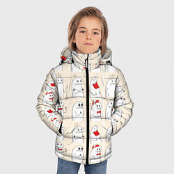 Куртка зимняя для мальчика Смешные мемы паттерн, цвет: 3D-черный — фото 2