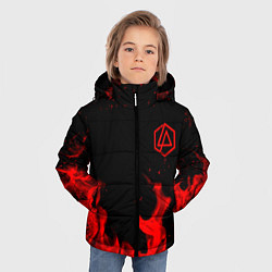 Куртка зимняя для мальчика Linkin Park красный огонь лого, цвет: 3D-черный — фото 2