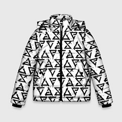 Куртка зимняя для мальчика Ведьмак паттерн згачки, цвет: 3D-черный