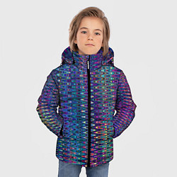 Куртка зимняя для мальчика Большой волнистый зигзаг разноцветный, цвет: 3D-светло-серый — фото 2