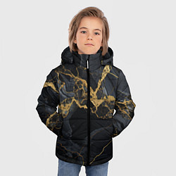 Куртка зимняя для мальчика Золотой путь на черном граните, цвет: 3D-красный — фото 2