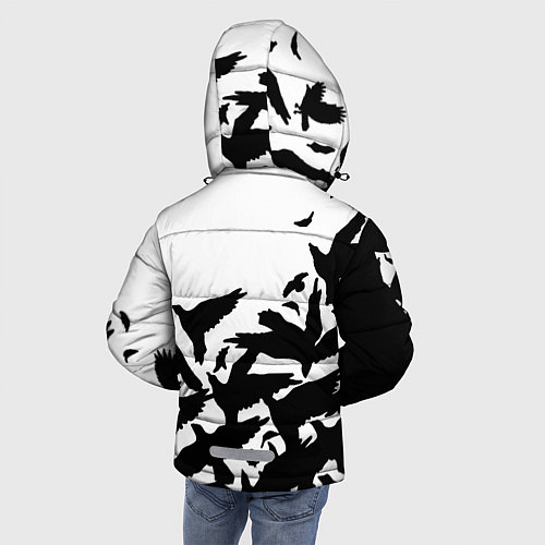 Зимняя куртка для мальчика Three Days Grace вороны бенд / 3D-Светло-серый – фото 4