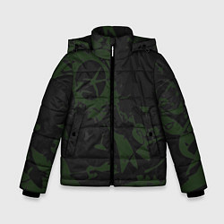 Куртка зимняя для мальчика Дизайнерский камуфляж, цвет: 3D-черный