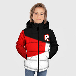 Куртка зимняя для мальчика Roblox текстура мобайл геометрия, цвет: 3D-красный — фото 2