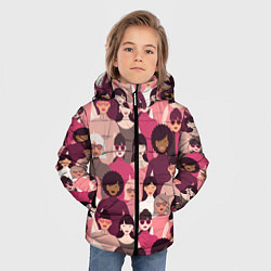 Куртка зимняя для мальчика Гламурные девушки, цвет: 3D-красный — фото 2