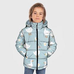 Куртка зимняя для мальчика Гусиный узор, цвет: 3D-светло-серый — фото 2